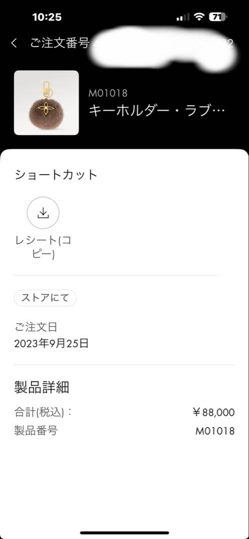 LOUIS VUITTON リアルファーキーホルダー