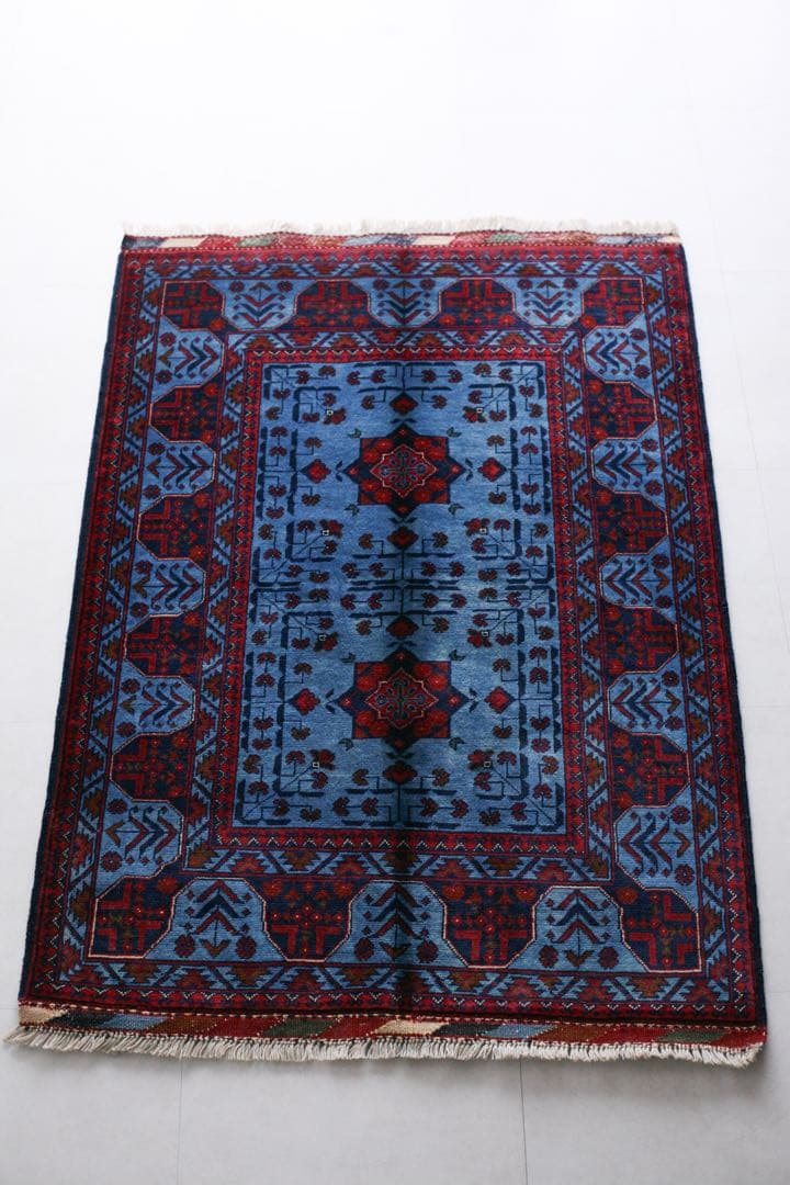 【新品】143cm×100cm アフガニスタン　トライバルラグ　ソファサイズ