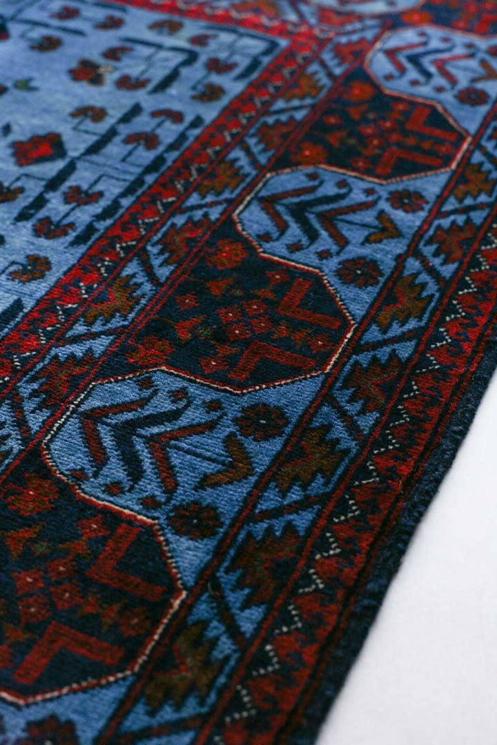 【新品】143cm×100cm アフガニスタン　トライバルラグ　ソファサイズ