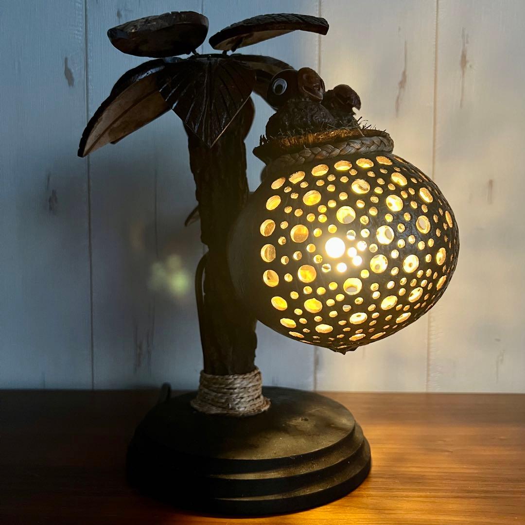 ヤシの木ライト⑥ ヤシの木ランプ ココナッツライト ココナッツランプ 卓上ライト