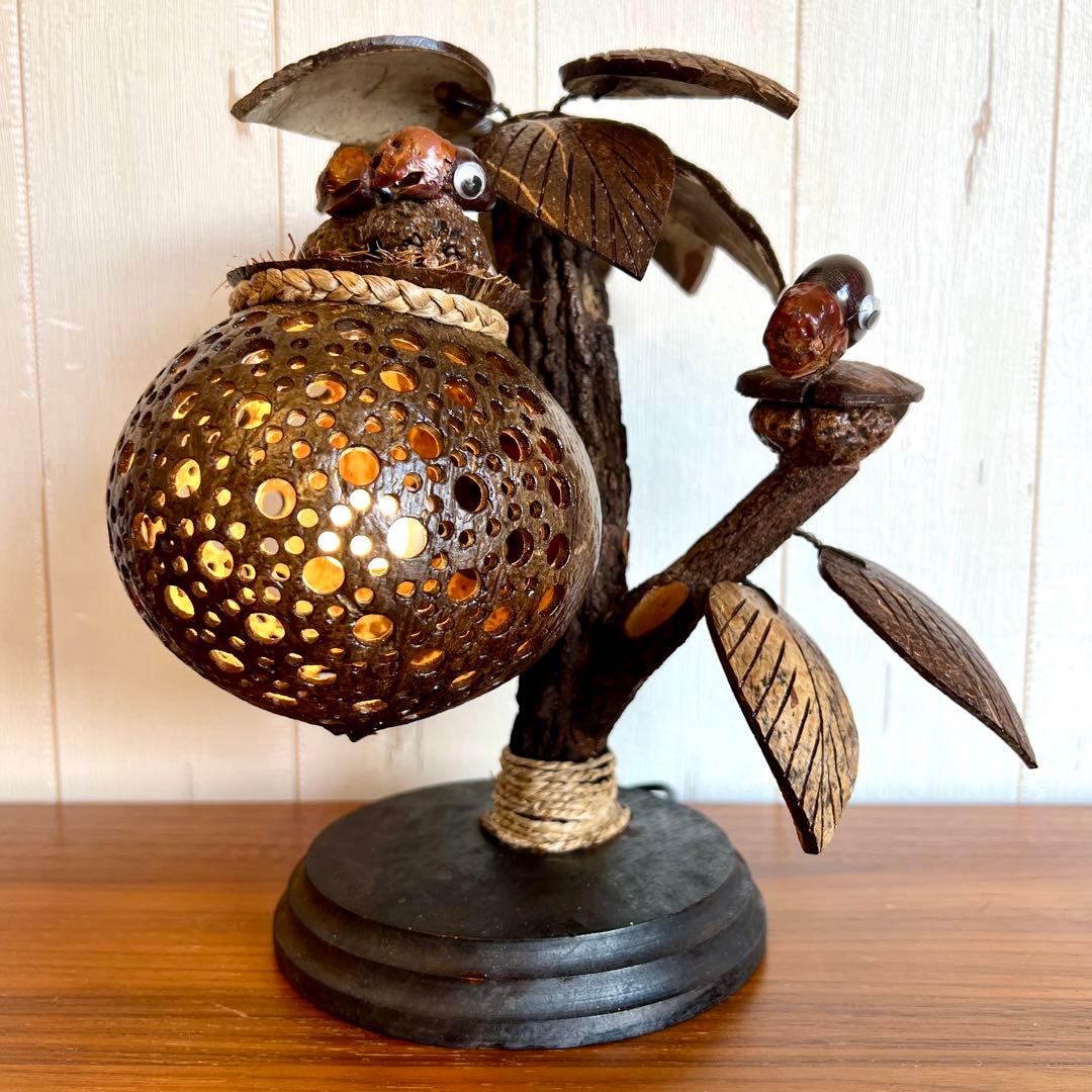 ヤシの木ライト⑥ ヤシの木ランプ ココナッツライト ココナッツランプ 卓上ライト