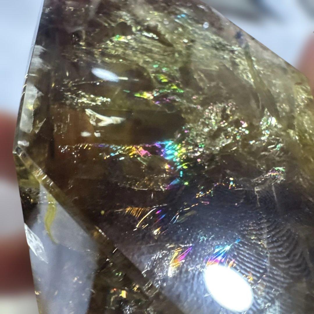 【極上品】スモーキーゼウスシトリンファントム 原石530g 台座付き