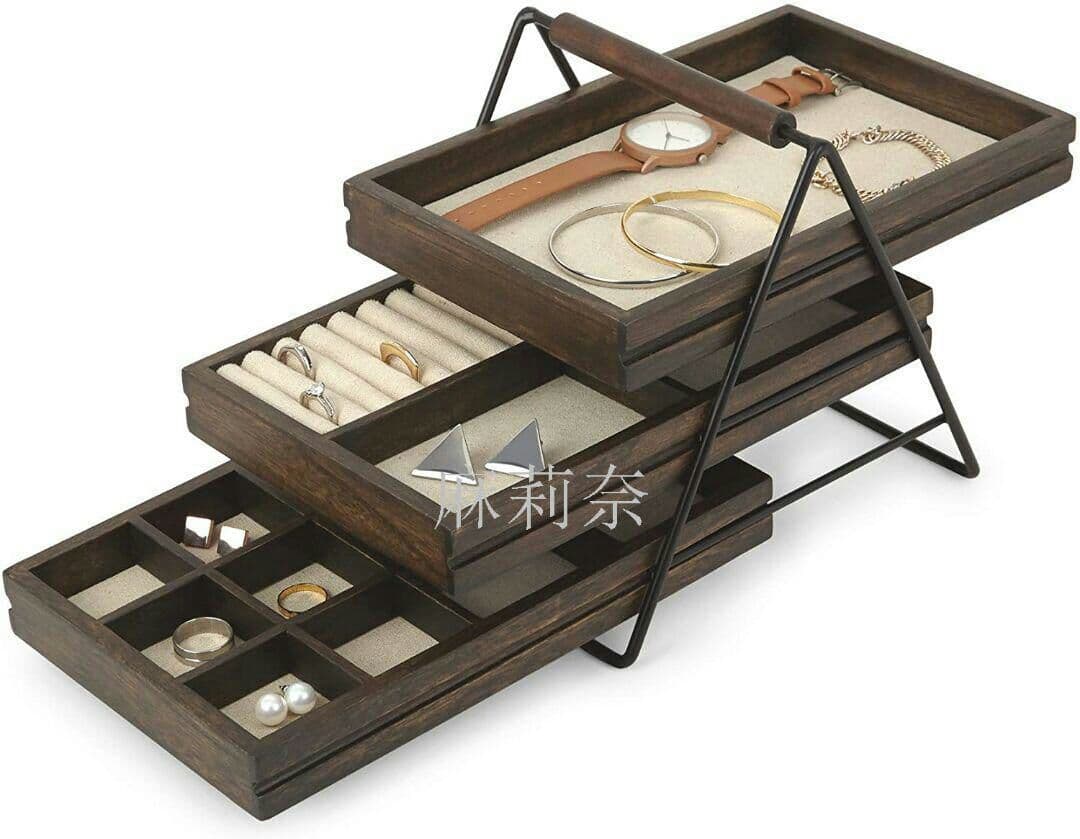 ジュエリー収納 ジュエリーボックス ケース アクセサリー収納 ウォルナットm