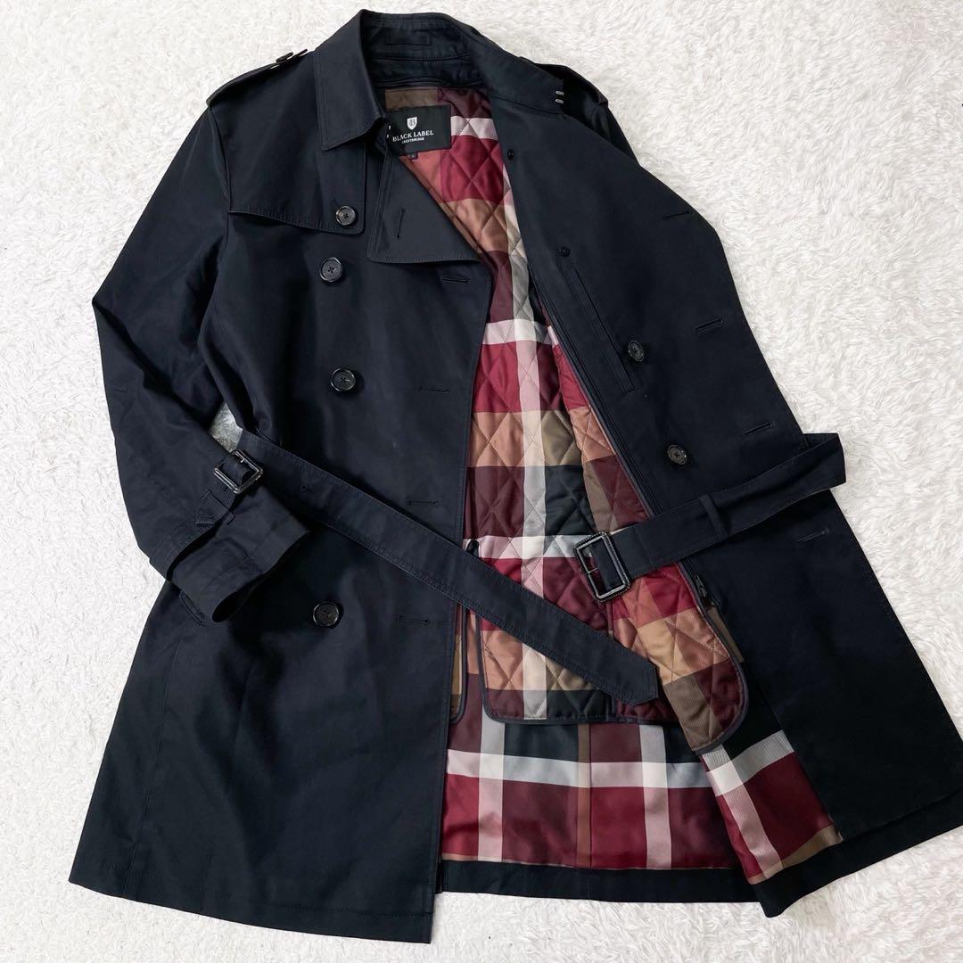 ブラックレーベルクレストブリッジ トレンチコート ライナー キルティング L 黒