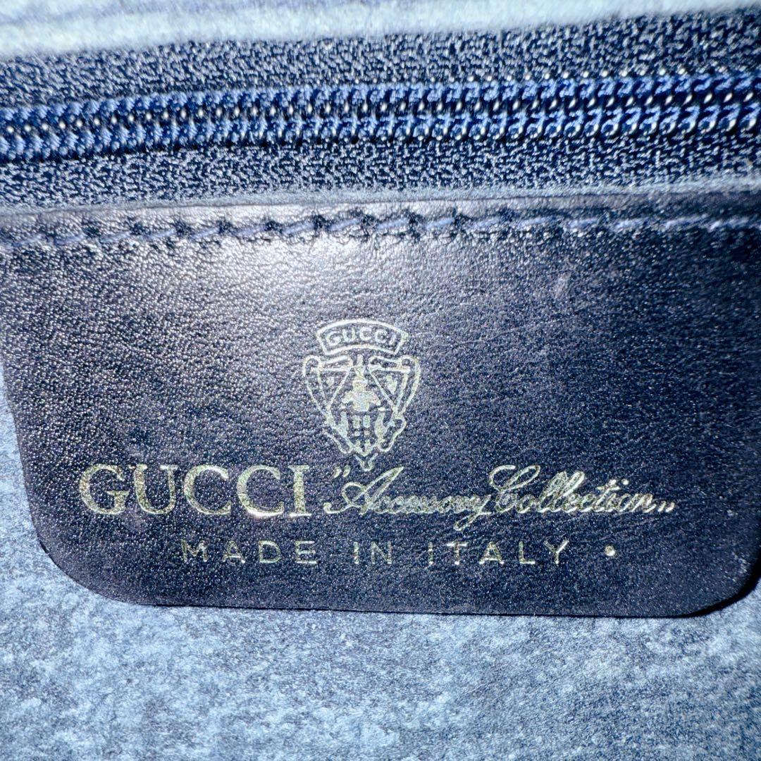 ✨美品✨オールドグッチ ミニボストンバッグ GG柄 シェリーライン 紺色