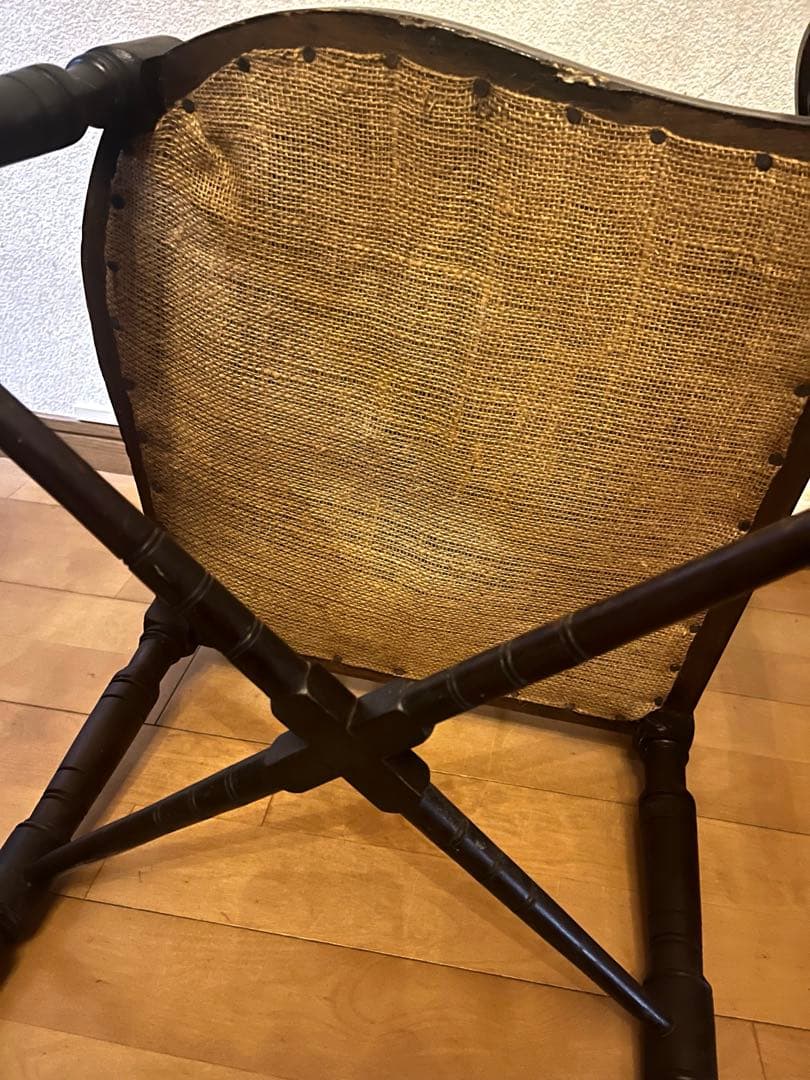 お値下げ中　英国　イギリス　アンティーク椅子　象嵌　コーナー木製コーナーチェア