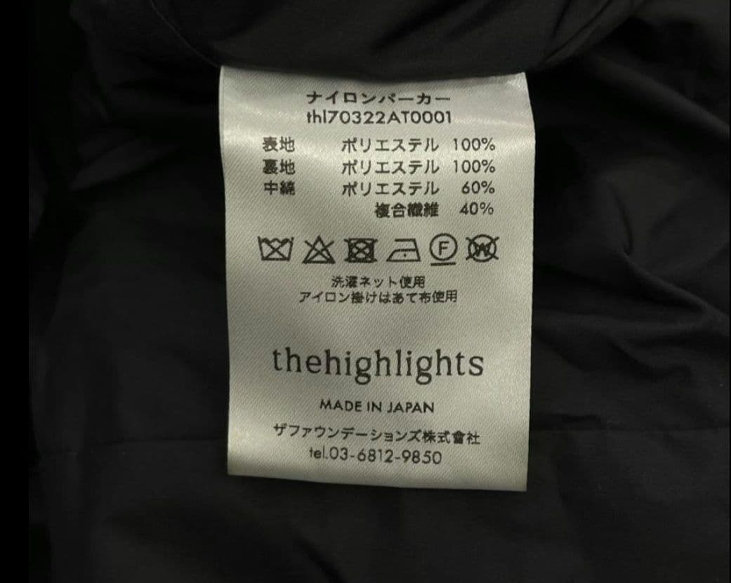 ザハイライツ THEHIGHLIGHTS ダウンジャケット 黒　2　マチャット