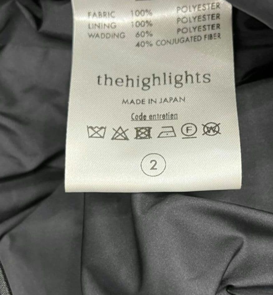 ザハイライツ THEHIGHLIGHTS ダウンジャケット 黒　2　マチャット