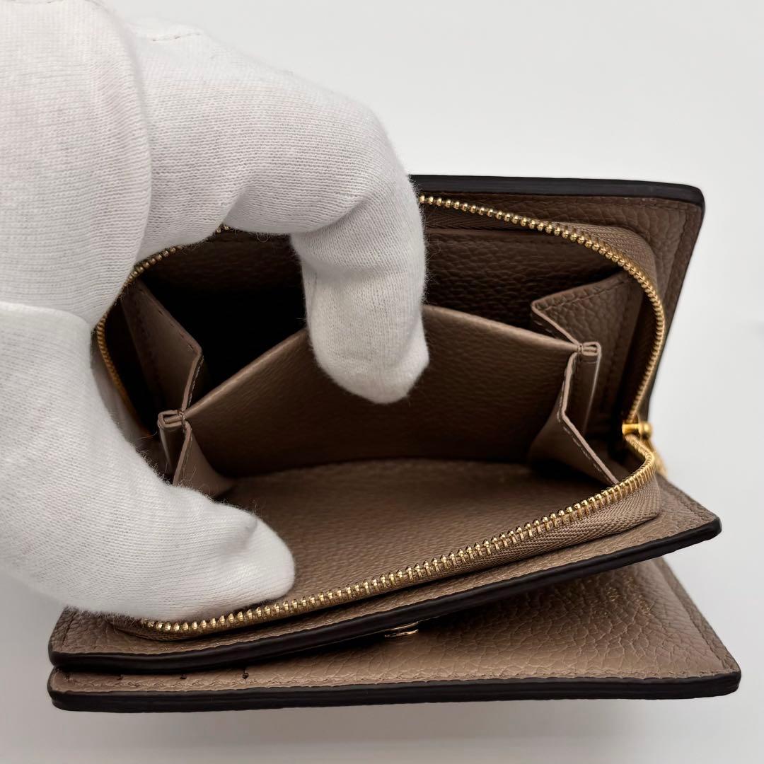 【美品】ルイヴィトン 二つ折り財布 モノグラム ポルトフォイユ クレア ベージュ