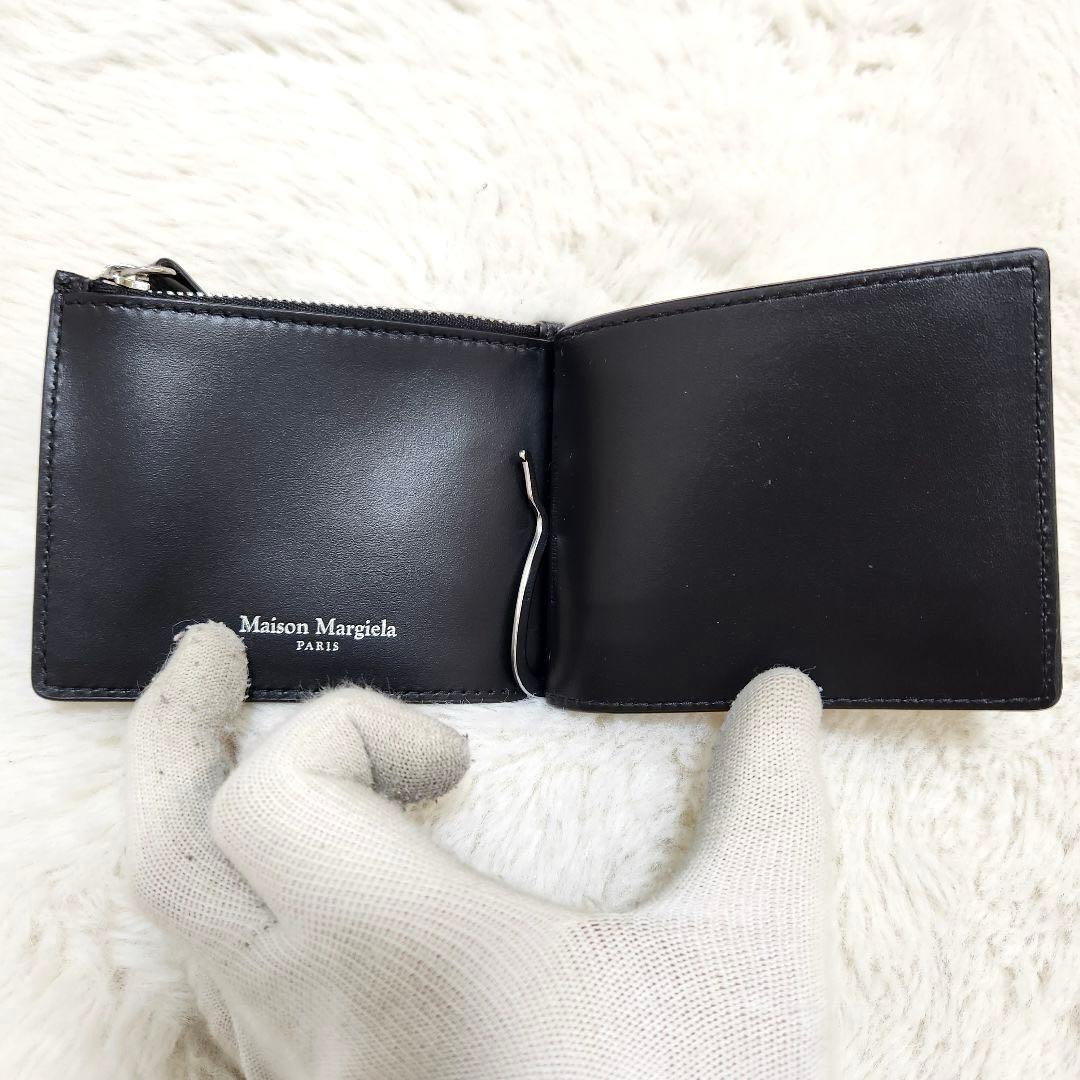 ✨新品未使用　付属品完備✨マルジェラ　マネークリップ　小銭入れ　ステッチ　黒