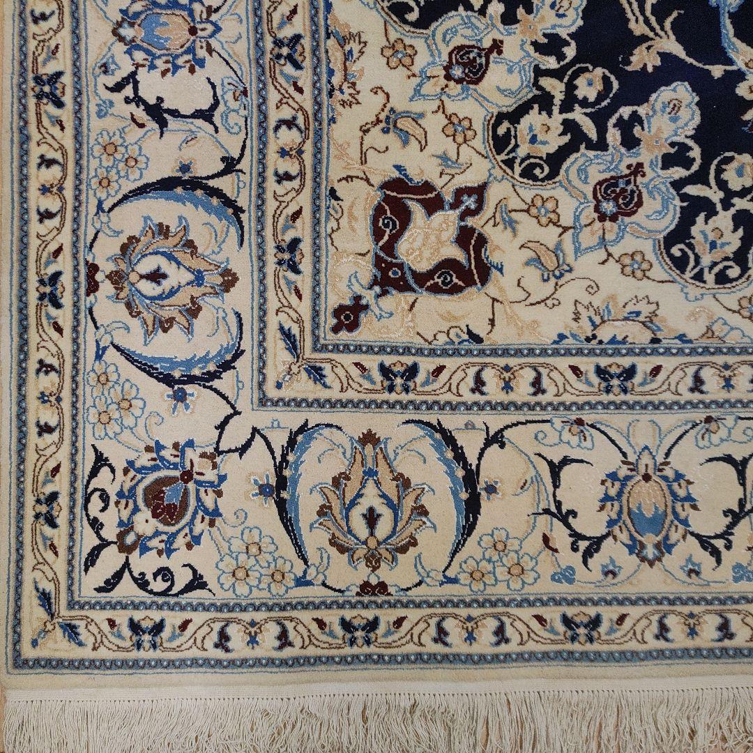 ペルシャ 絨毯 手織り 美術品　 ナイン産　315x201cm クリーニング済み