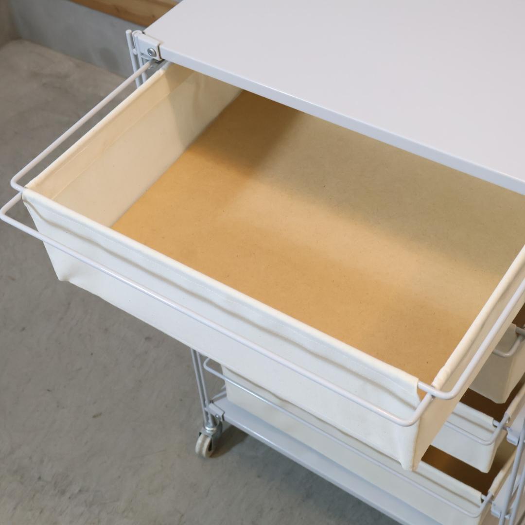 無印良品 MUJI スチール4段 帆布バスケット付き ユニットシェルフ チェスト