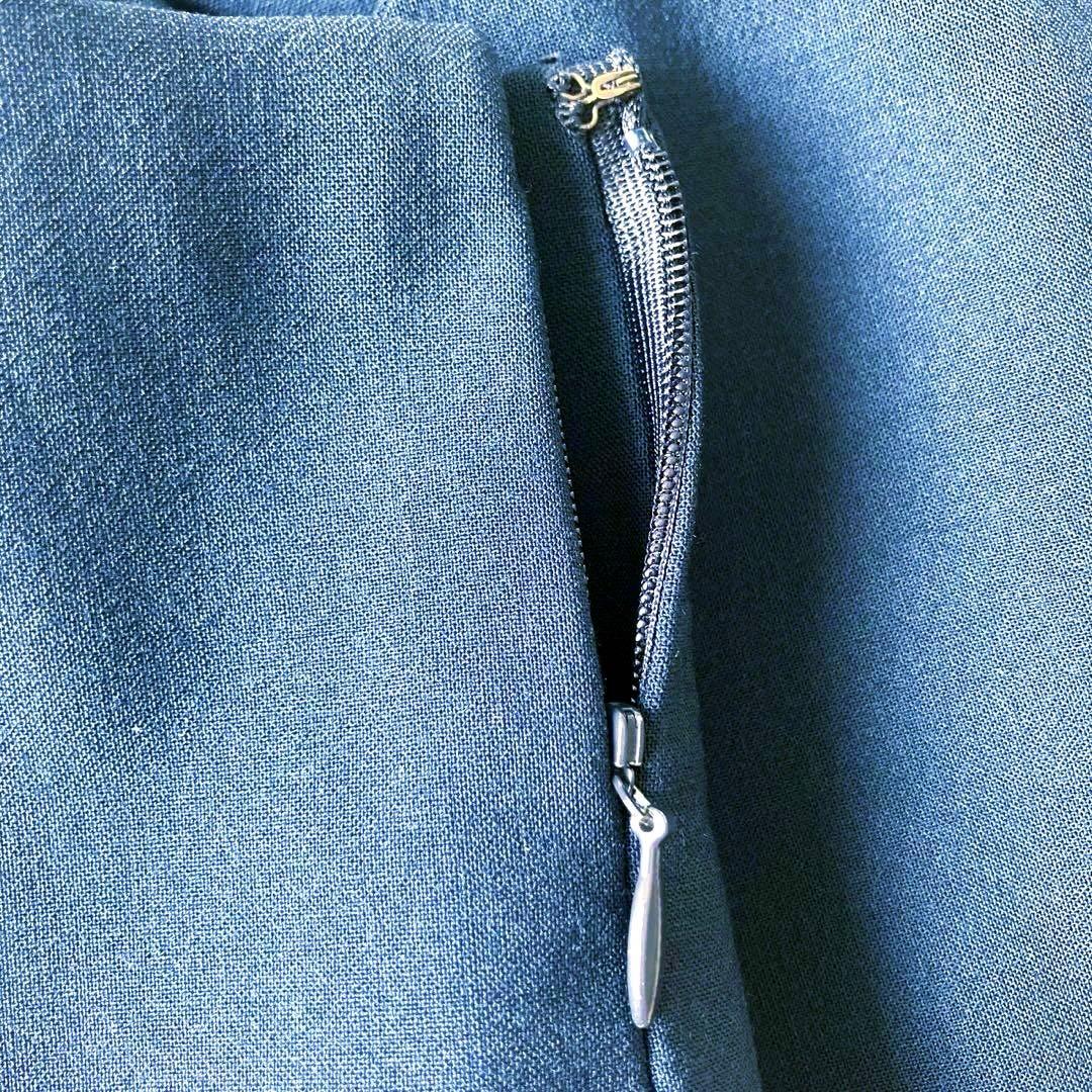 【美品】Theory ダークネイビー　ノースリーブ タイトワンピース　日本製