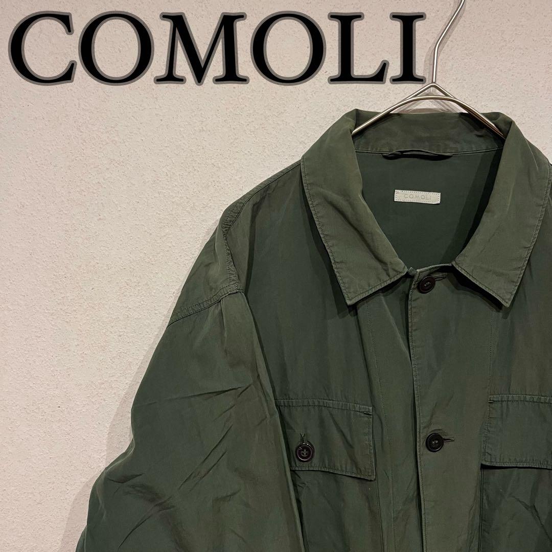 COMOLI コモリ サファリ シャツ カーキ