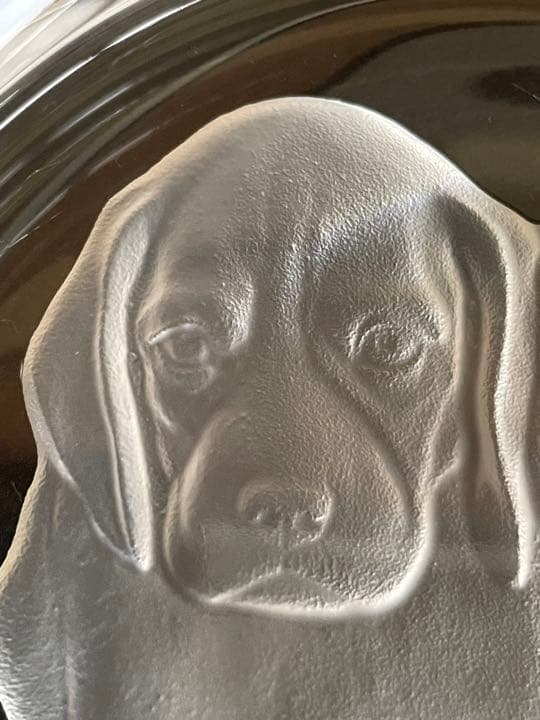 クリスタルトレー飾り皿　ビーグル犬