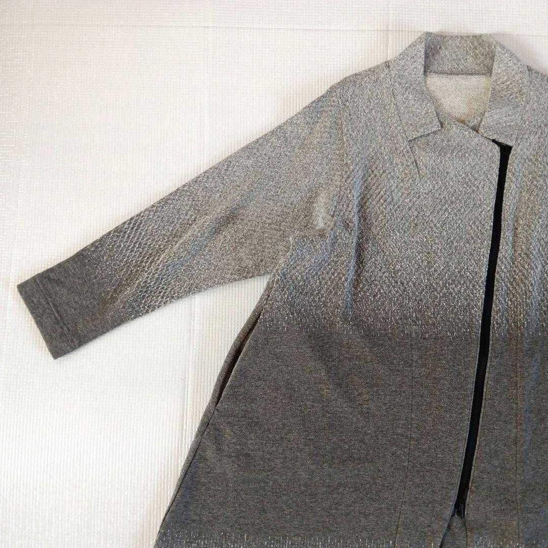 極美品◆芽風 センソユニコ ジャージーフレアコート 圧縮フェルト加工 切り替え