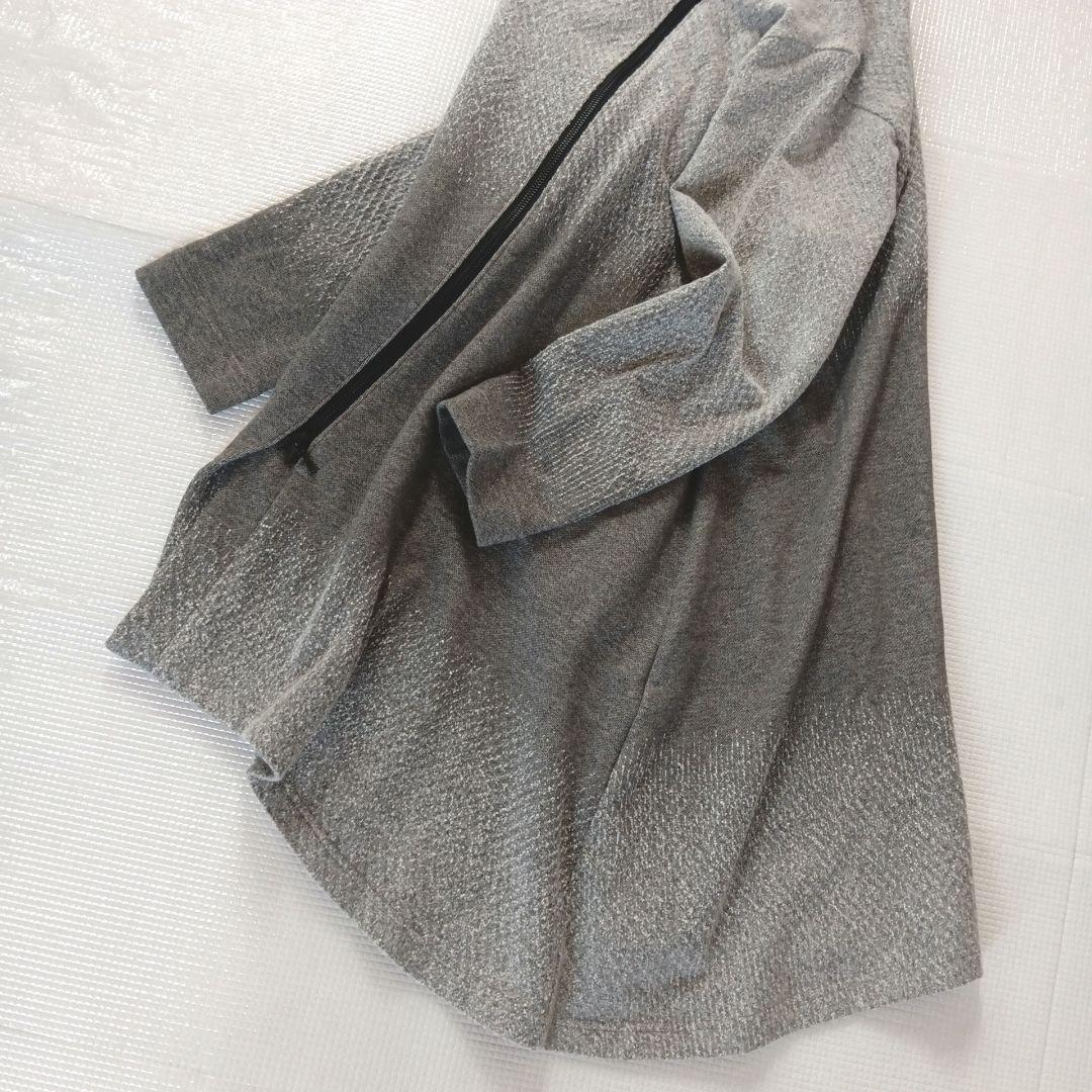 極美品◆芽風 センソユニコ ジャージーフレアコート 圧縮フェルト加工 切り替え
