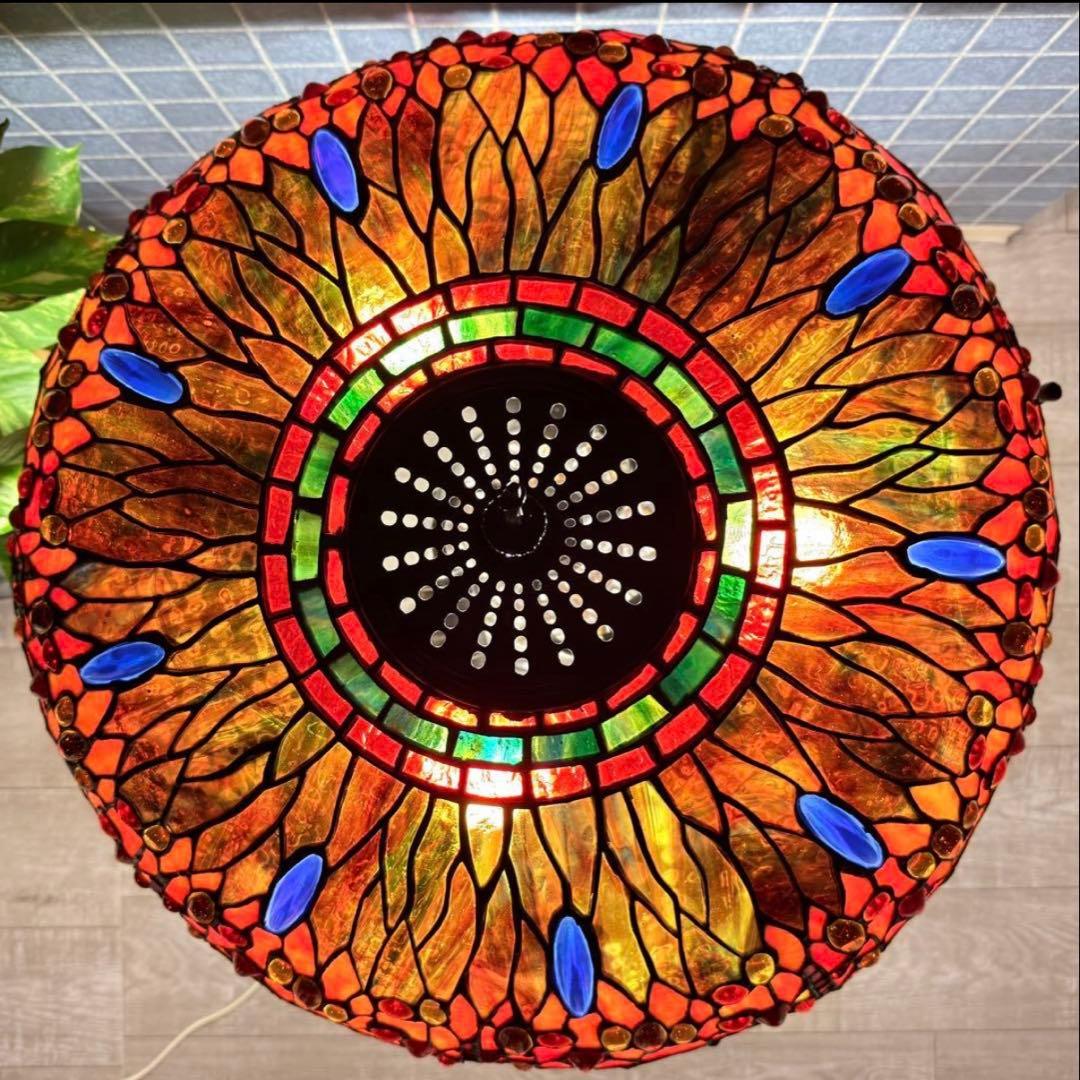 【特大68cm】最高級ステンドグラスランプ ティファニー調トンボ フロアスタンド