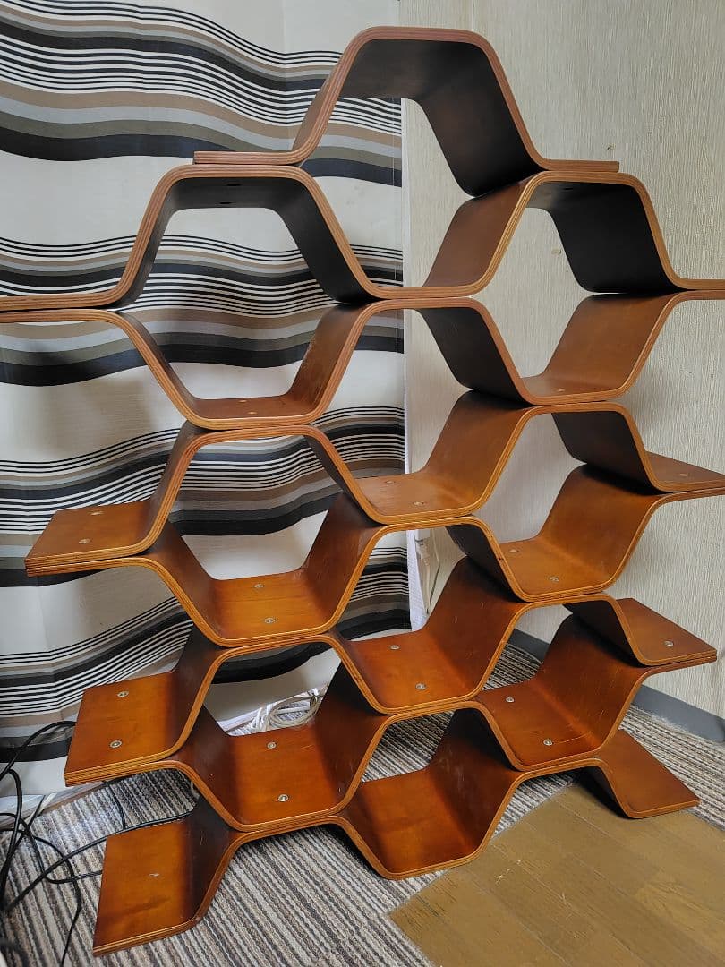 木製 ハニカムラック ビーハイブ シェルフ ミッドセンチュリ一 六角