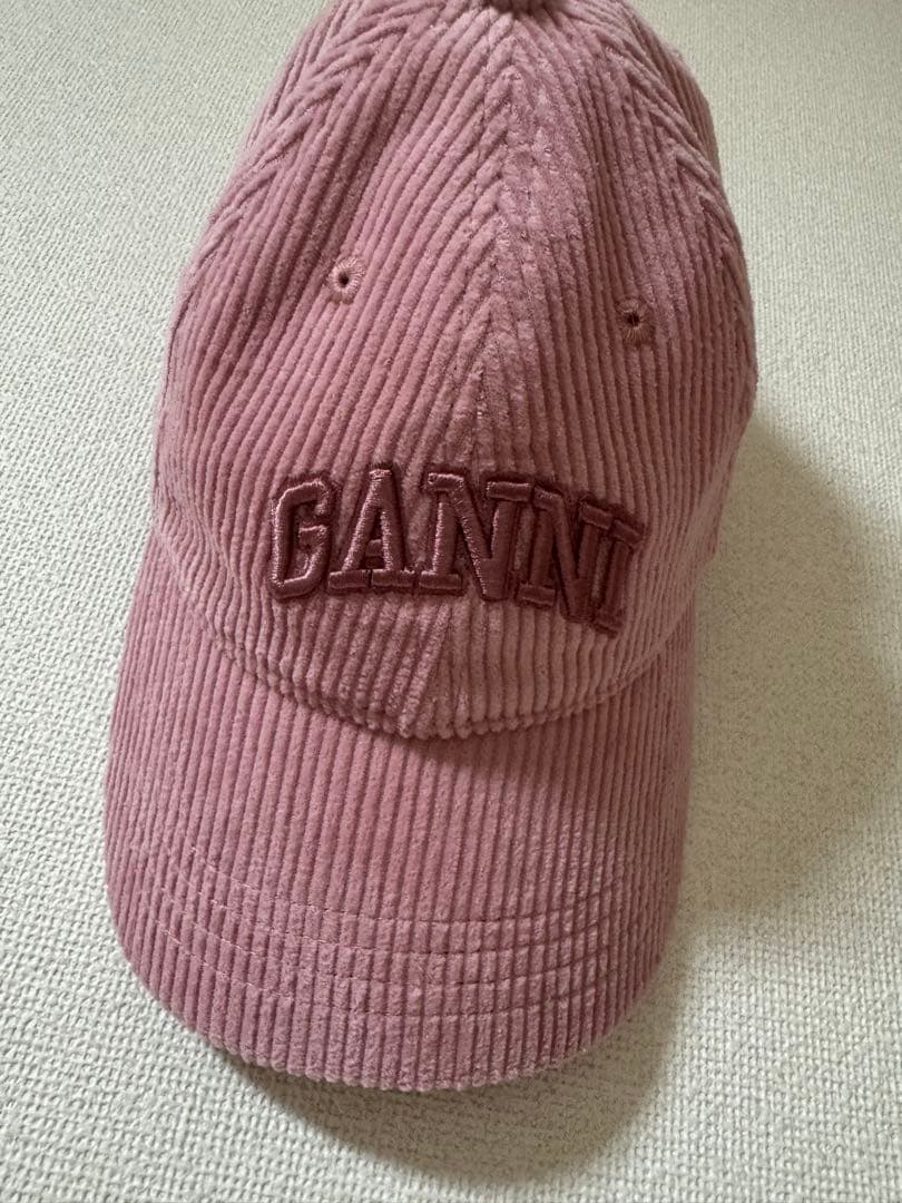 GANNI CAP HAT CORDUROY コーデュロイ キャップ ピンク