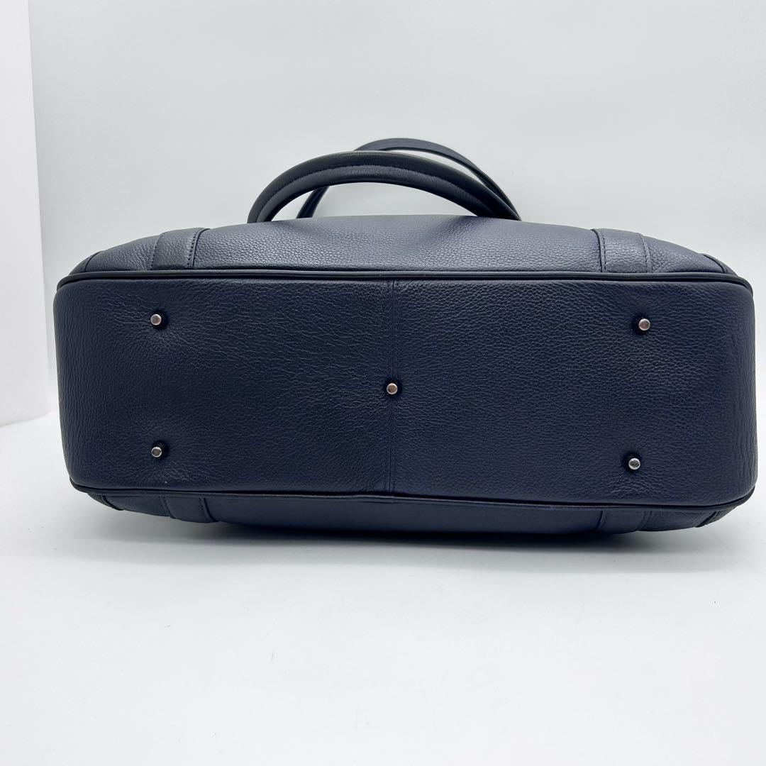 BLUE SINCERE　ビジネスバッグ　トート　レザー　紺色　A4◎　肩掛け◎