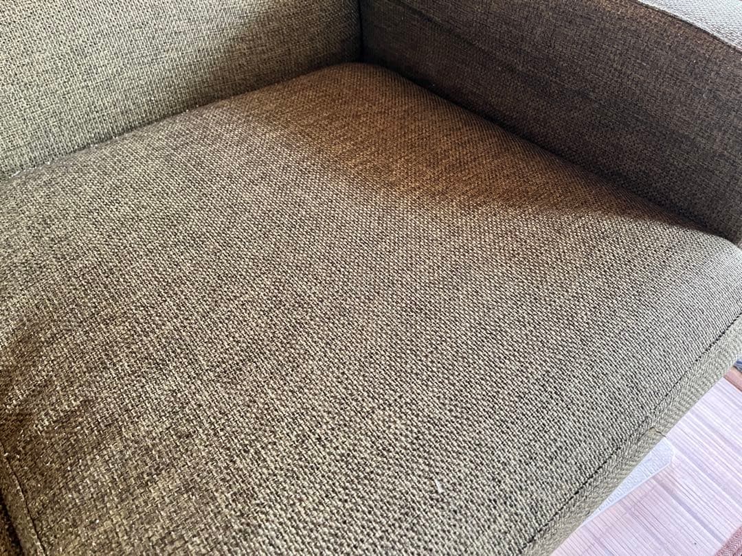 【太陽家具】【高級感】オリーブグリーン 3人掛けソファ【カバーサービス】