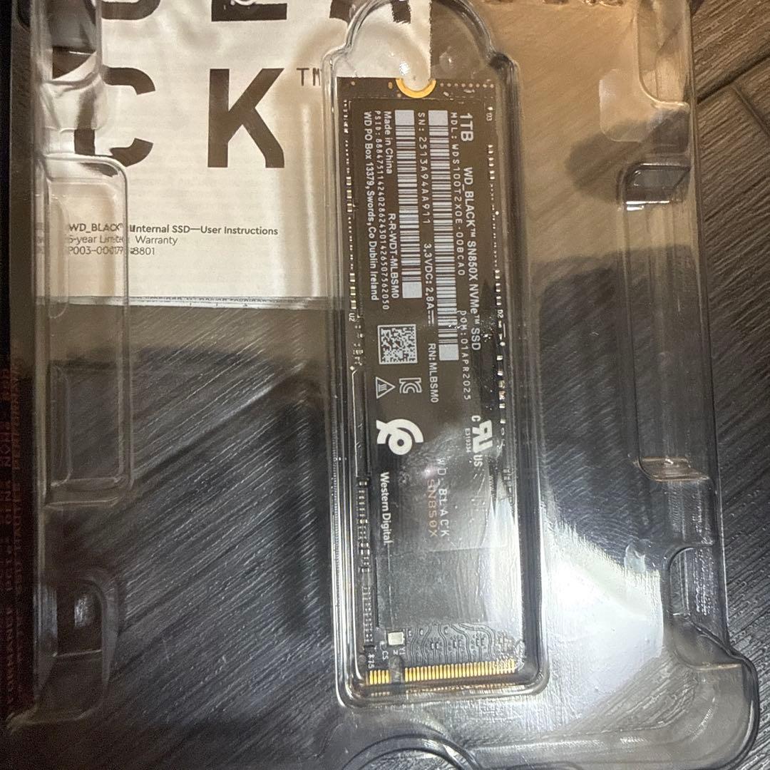 WD BLACK SN850X NVMe SSD 1TB メモリ　RAM