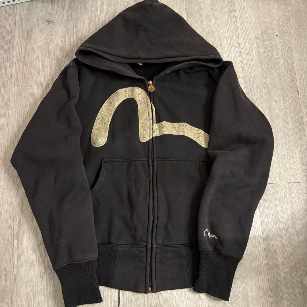 evisu エヴィス エビス ジップパーカー カモメ刺繍 裏起毛 38