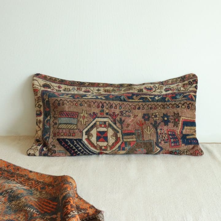 クッションカバー ヴィンテージ イラン ラグ トライバル C