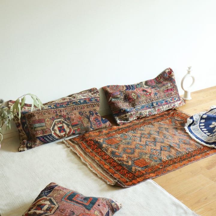 クッションカバー ヴィンテージ イラン ラグ トライバル C