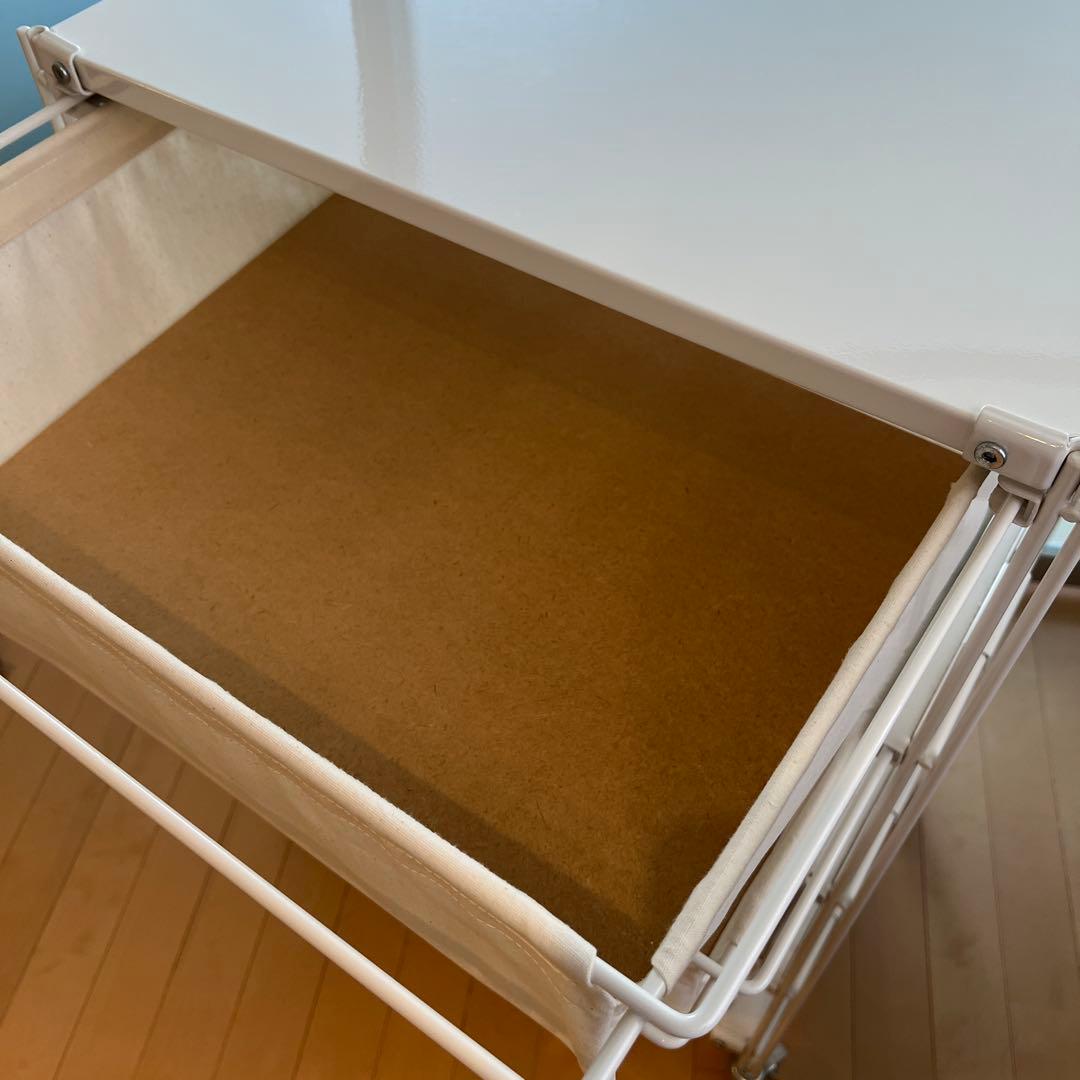 無印・スチールユニットシェルフ帆布バスケットセット幅56ｃｍタイプ・ライトグレー