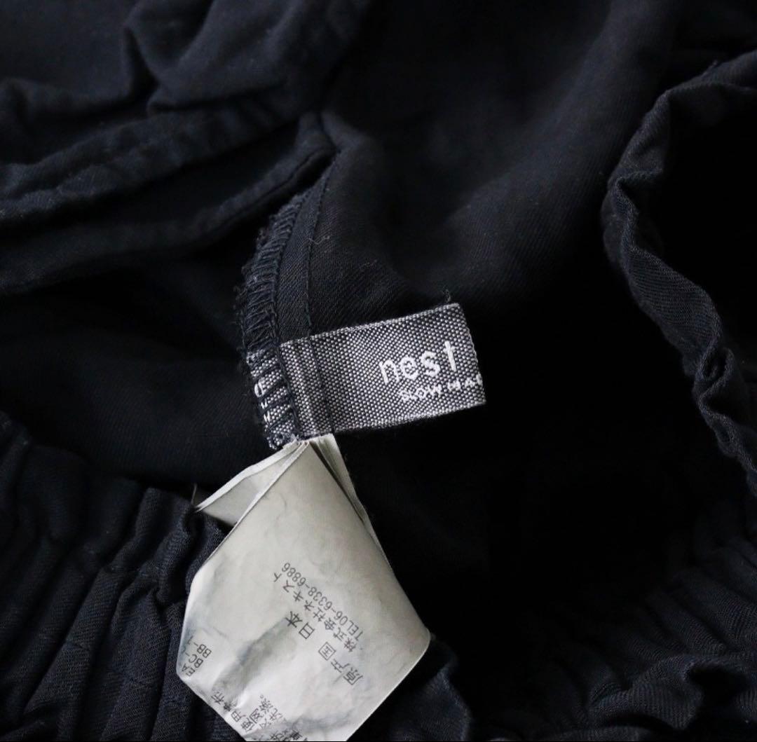 ネストローブ　コットンリネンフリルサロペットパンツ