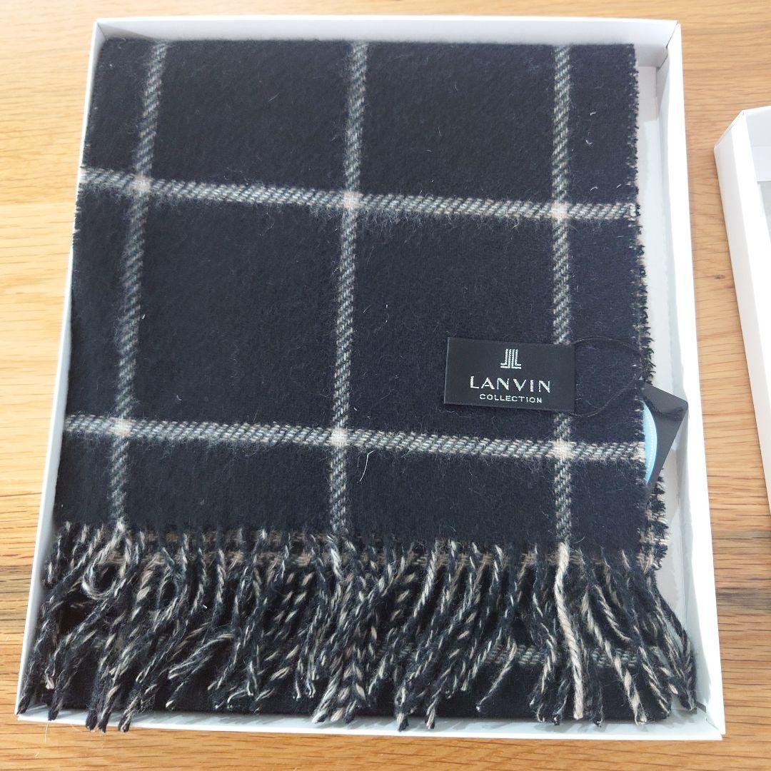 LANVIN COLLECTION チェック柄マフラー