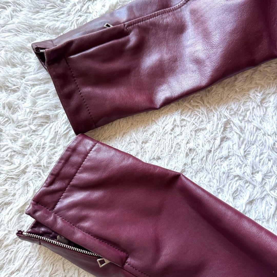 超希少色ボルドー！　ポールスミス　シングル　ライダースジャケット　牛革　M 赤