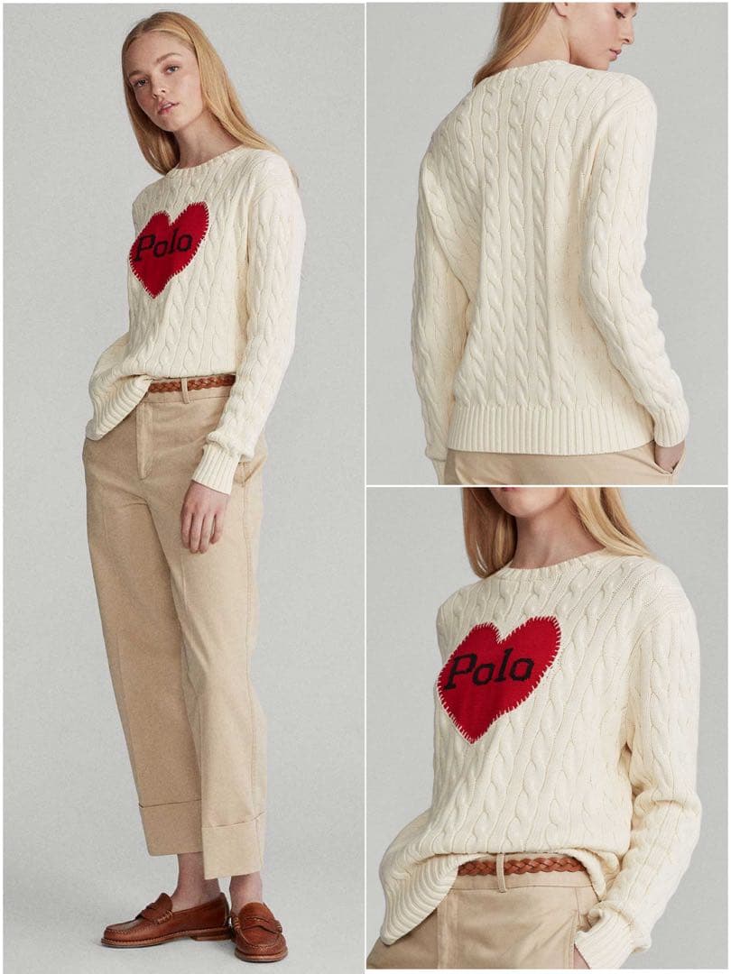希少⭐︎即完売モデル⭐︎美品⭐︎ラルフローレン⭐︎ ハート ケーブルニット セーター