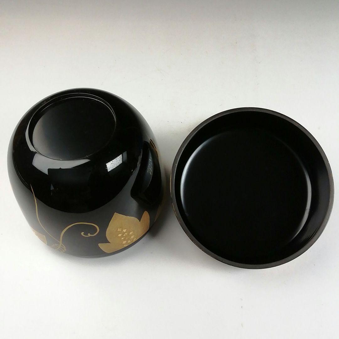 Ｔ８０２　棗　『金蒔絵』『稲井玉甫 作』　共箱　茶道具