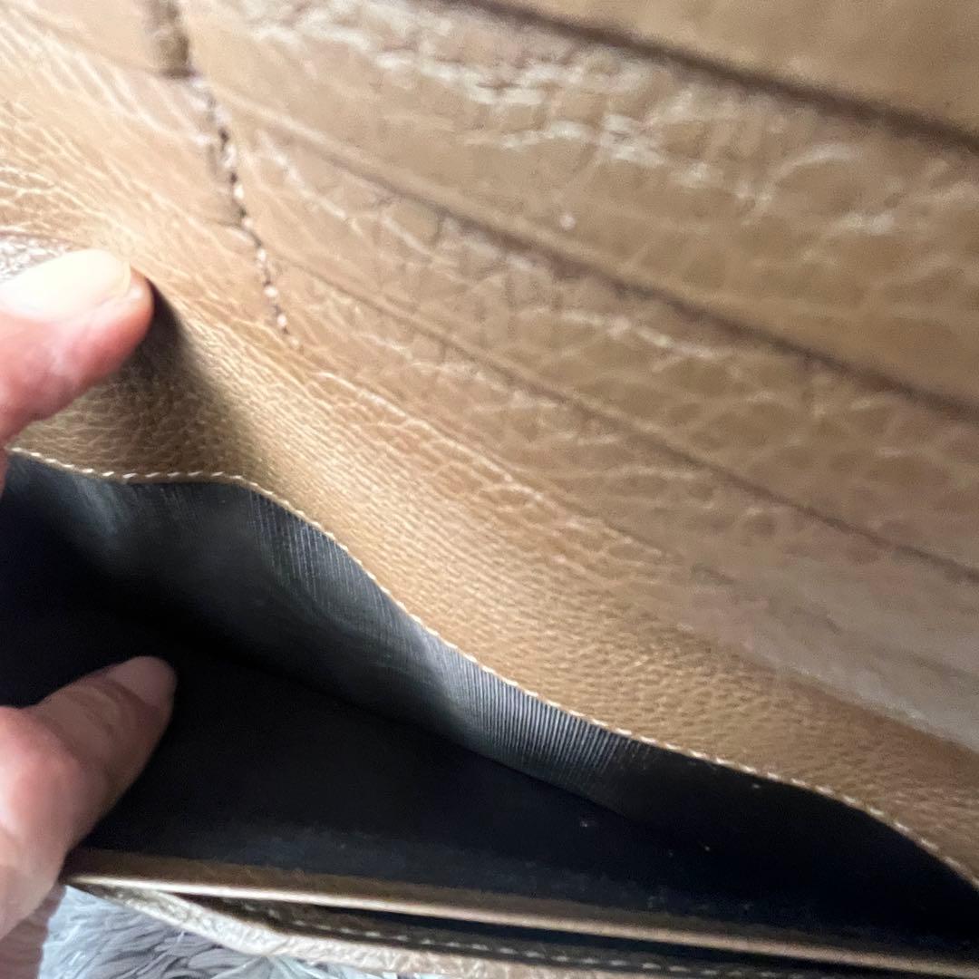 GUCCI 大容量　長財布　ラウンドファスナー　シボレザー　ブラウン　メンズ