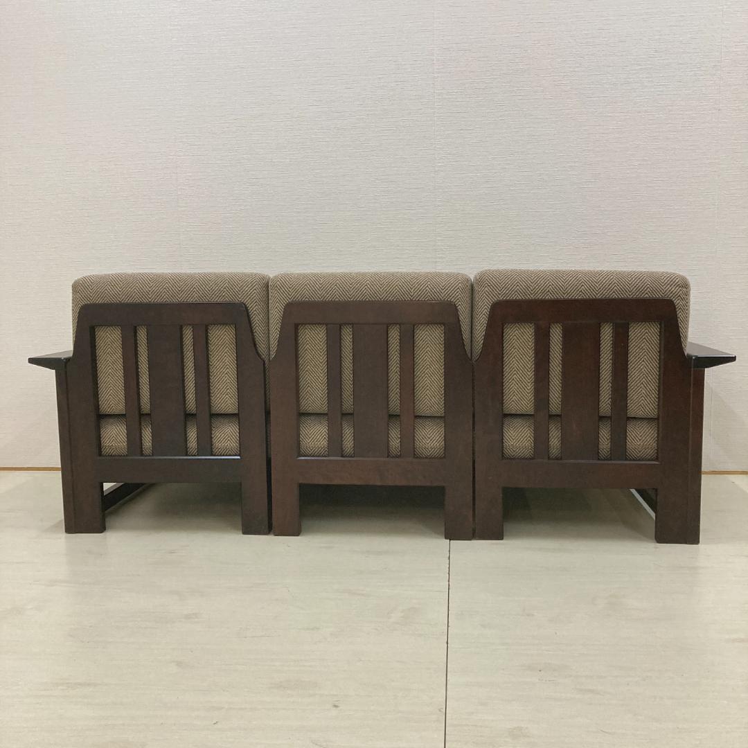 北海道民芸家具　飛騨産業　３人掛けソファ　セパレート