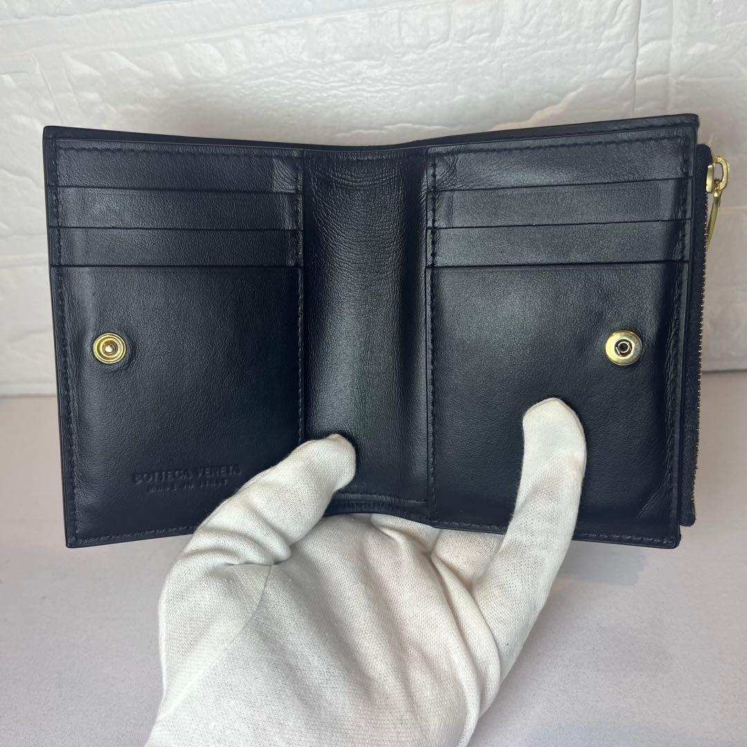 BOTTEGA VENETA カセット 二つ折り 財布 美品 ボッテガ ブラック