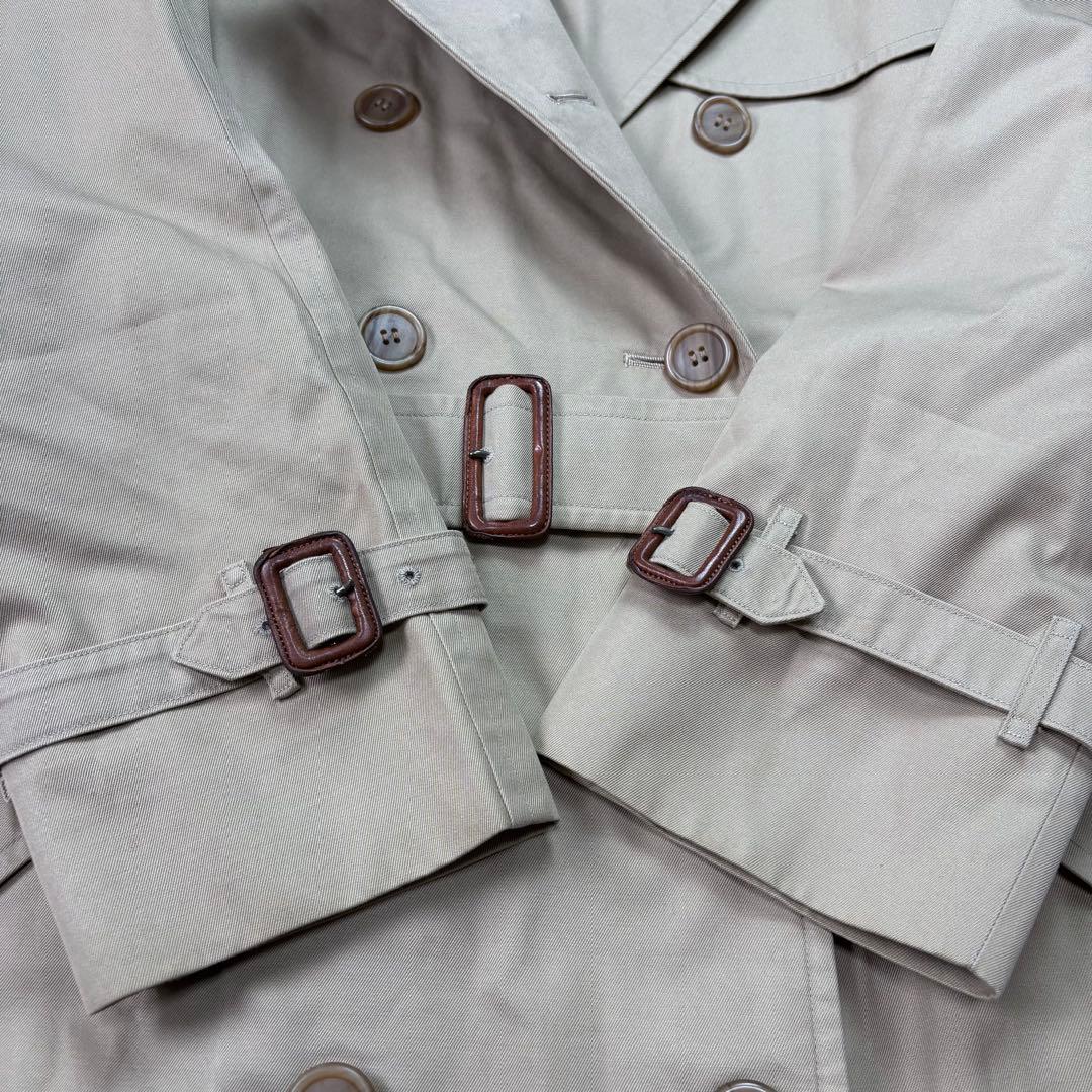 美品　バーバリー　トレンチコート　ベルト　カーキ　ノバチェック L