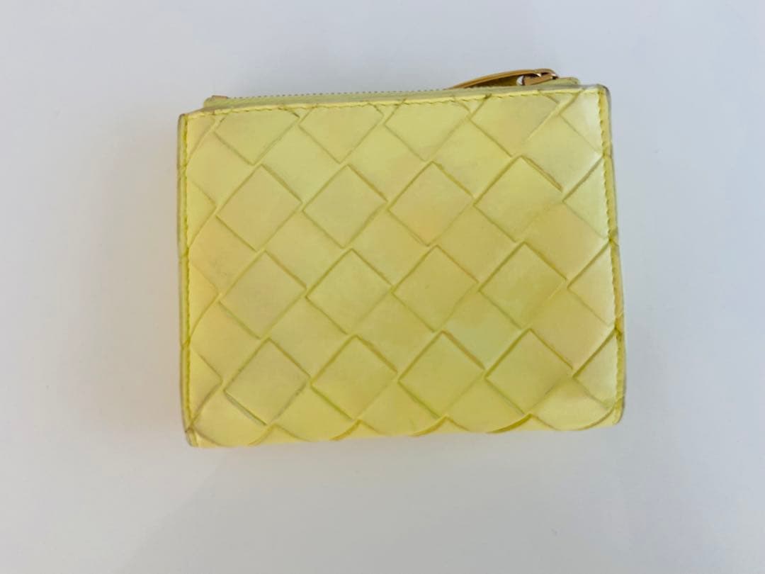 ブ*P様 BOTTEGA VENETA イエロー レザー 二つ折り財布