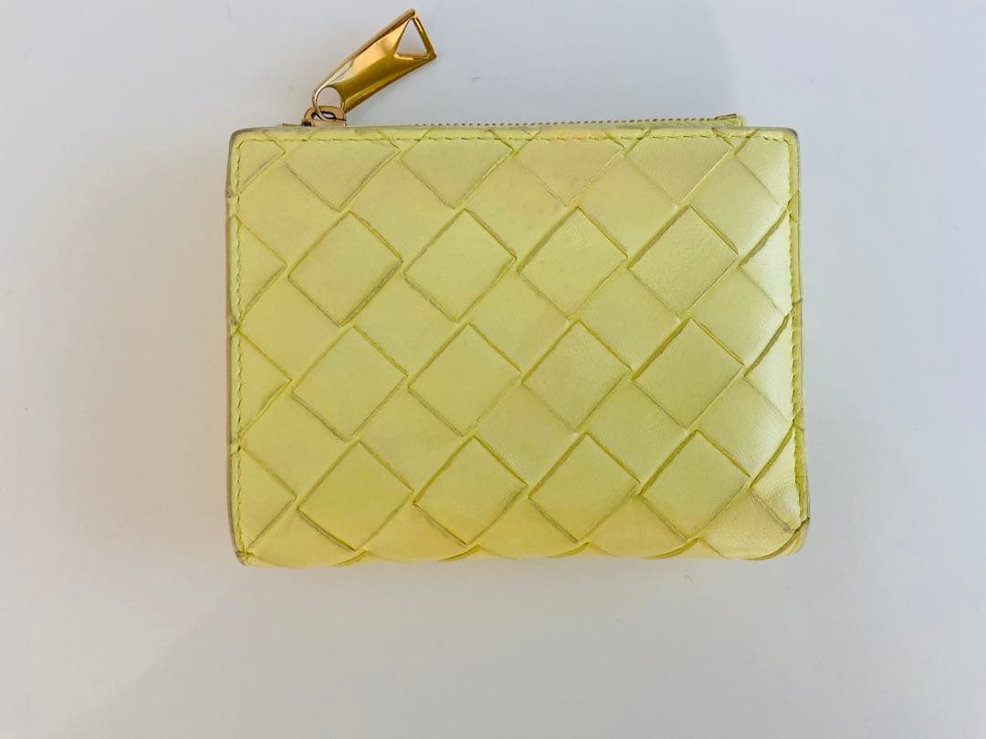 ブ*P様 BOTTEGA VENETA イエロー レザー 二つ折り財布