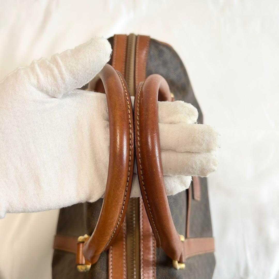 【極美品】セリーヌ トリオンフ マカダム ボストンバッグ レザー 大容量 茶色