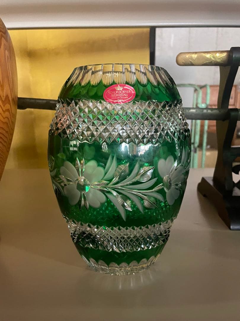 希少　ドイツ製　花瓶　フラワーベース　緑