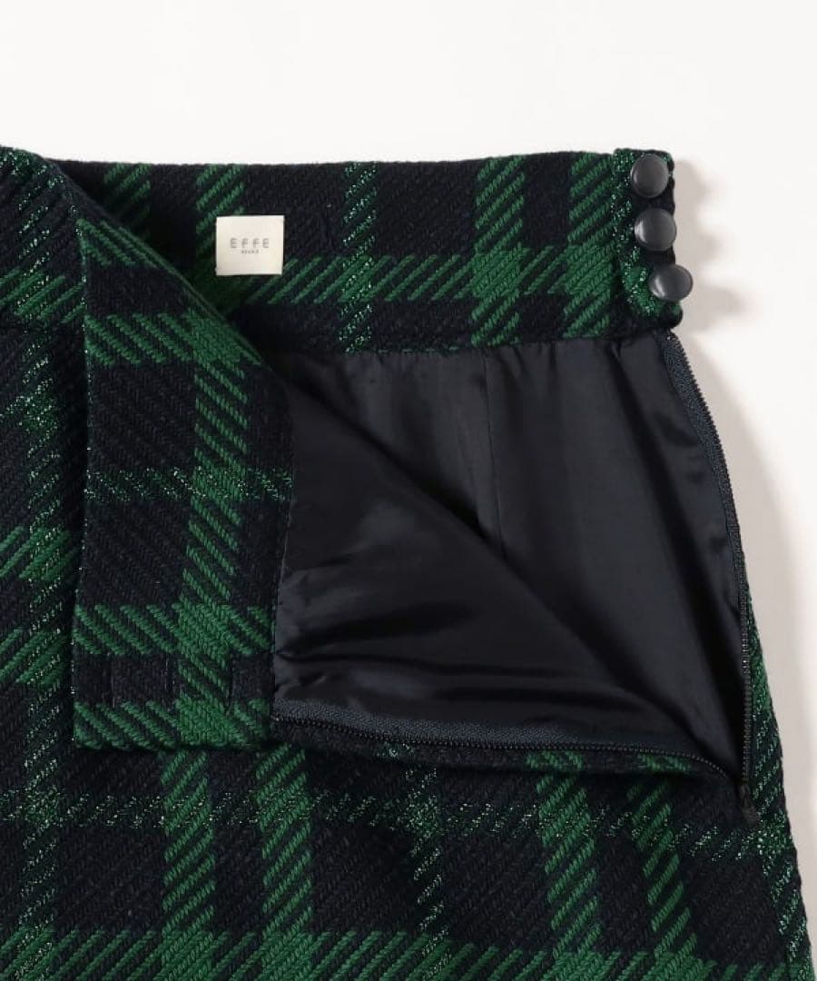未使用EFFE BEAMS カラーツィードスカート　グリーン