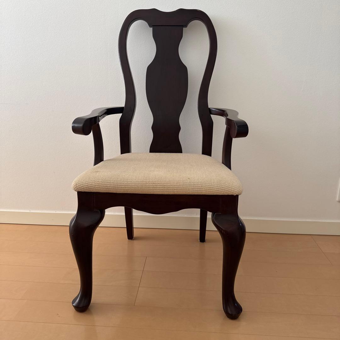ダークブラウン 木製 椅子 布座面 大塚家具