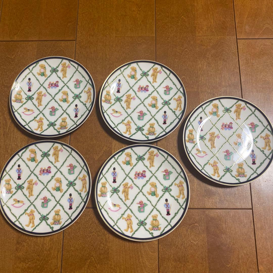 ナルミ ホールマーク ポエティック・ベア プチプレート5枚　テディベア