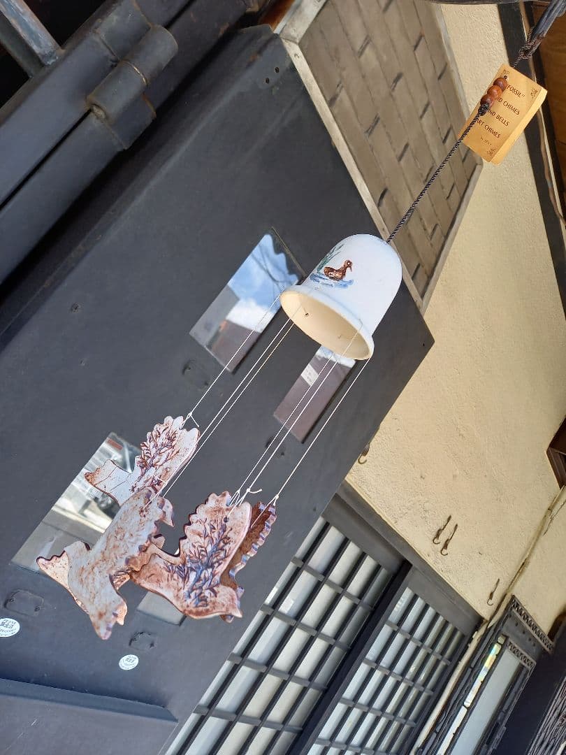 欧州　ポタリー　pigeon　ハンドペイント　風鈴　ウィンドウ　ベル　チャイム