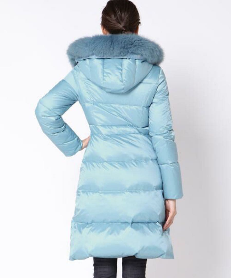 【今月限定価格】Viaggio Blu 水色 シャイニーシャンブレーロングダウン