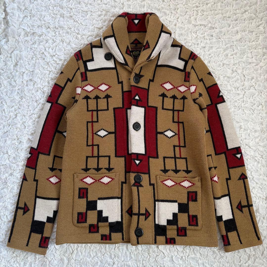 極美品 JELADO Lagna(ラグナ)ピーナッツネイティブ柄カーディガン